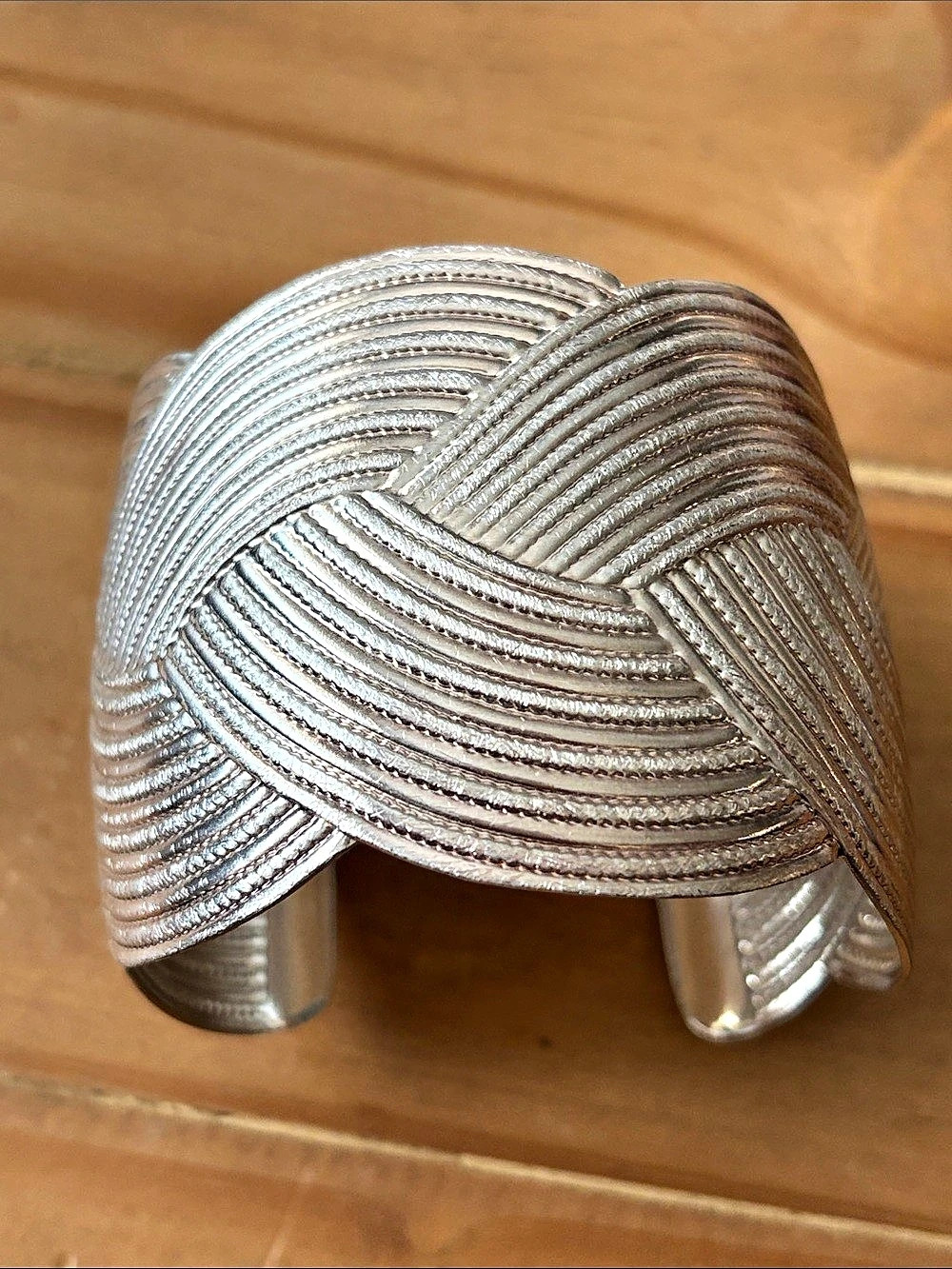 Silver Woven Cuff Bracelet Like New